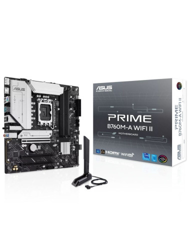 Материнская плата ASUS PRIME B760M-A WIFI II LGA1700 mATX 4xDDR5 3xPCIEx16 2xM.2 DP 2xHDMI 2.5GLAN Wi-Fi 6