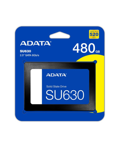 Твердотельный накопитель SSD ADATA SU630SS ASU630SS-480GQ-R 480GB 2.5" Client SATA 6Gb/s, 520/450, IOPS 40/65K, MTBF 1.5M 3D QLC
