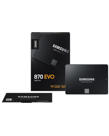 Твердотельный накопитель SSD Samsung 870 EVO MZ-77E500 500GB 2.5" Client SATA 6Gb/s, 560/530, MTBF 1.5M, 3D V-NAND TLC,  512MB, 