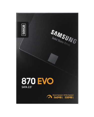 Твердотельный накопитель SSD Samsung 870 EVO MZ-77E500 500GB 2.5" Client SATA 6Gb/s, 560/530, MTBF 1.5M, 3D V-NAND TLC,  512MB, 