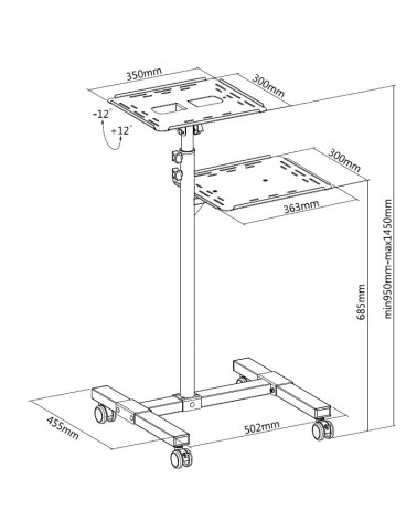 ITECHmount TS-8 черный Проекционный столик Medium