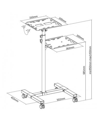 ITECHmount TS-8 черный Проекционный столик Medium