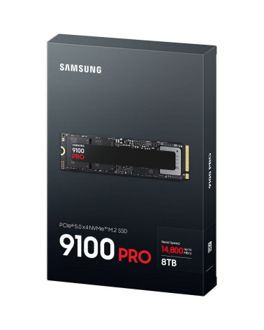Твердотельный накопитель SSD Samsung M.2 2280 8TB 9100 PRO Black Client SSD PCIe Gen5x4 with NVMe, 14800/13400, MTBF 1.5M, 3D NA