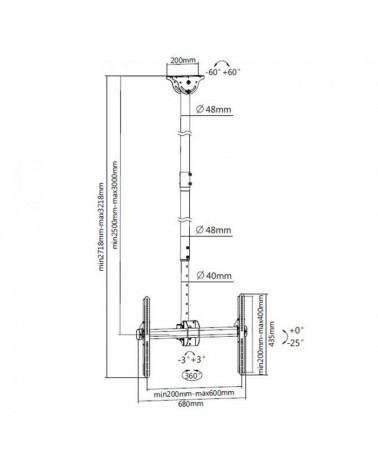 Arm Media LCD-3050 кронштейн потолочный на две панели 32-64