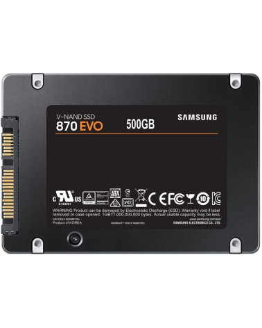 Твердотельный накопитель SSD Samsung 2.5" 500GB 870 EVO Client SSD MZ-77E500B SATA 6Gb/s, 560/530, MTBF 1.5M, 3D V-NAND TLC, 512