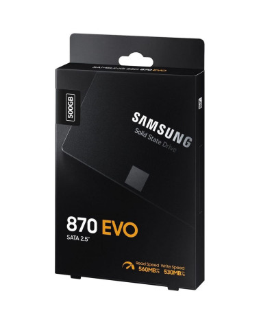 Твердотельный накопитель SSD Samsung 2.5" 500GB 870 EVO Client SSD MZ-77E500B SATA 6Gb/s, 560/530, MTBF 1.5M, 3D V-NAND TLC, 512