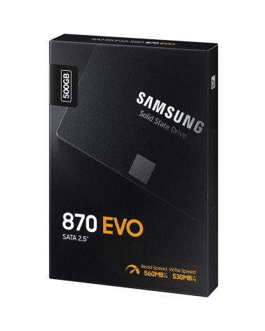 Твердотельный накопитель SSD Samsung 2.5" 500GB 870 EVO Client SSD MZ-77E500B SATA 6Gb/s, 560/530, MTBF 1.5M, 3D V-NAND TLC, 512