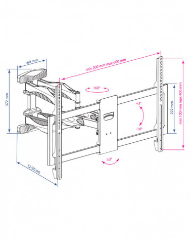 Kromax ATLANTIS-35 кронштейн настенный для ТВ 22"-65"