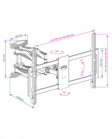 Kromax ATLANTIS-35 кронштейн настенный для ТВ 22"-65"