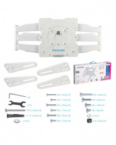 Kromax ATLANTIS-45 white кронштейн на стену для ТВ 22"-65"