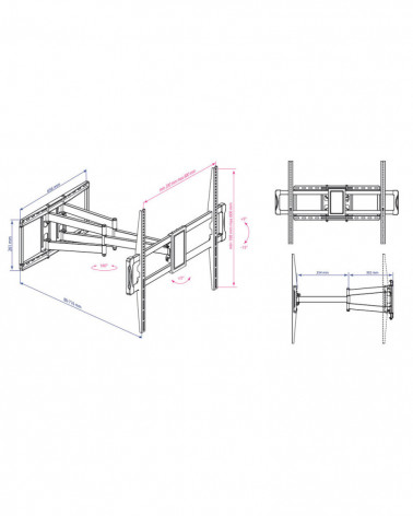 Kromax ATLANTIS-75 черный кронштейн на стену для ТВ 40"-90"