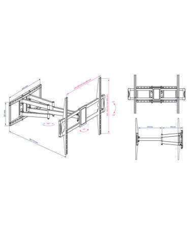 Kromax ATLANTIS-75 черный кронштейн на стену для ТВ 40"-90"