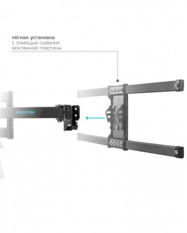 KROMAX CORBEL-8 Настенный кронштейн для LED/LCD телевизоров GREY TITAN