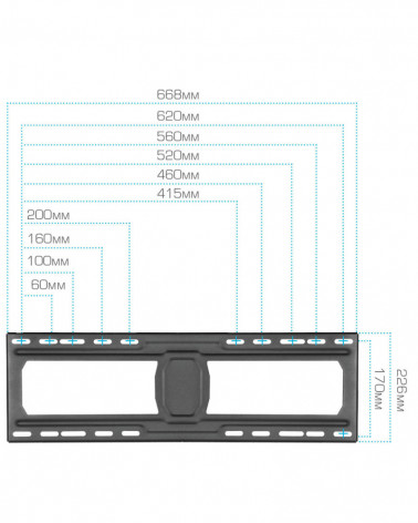 KROMAX DIX-30 BLACK настенный кронштейн для LED/LCD телевизоров 32"-65"