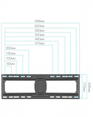KROMAX DIX-30 BLACK настенный кронштейн для LED/LCD телевизоров 32"-65"