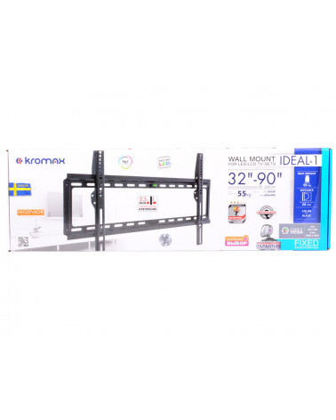Kromax IDEAL-1 black кронштейн на стену для ТВ 32"-90"