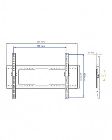 KROMAX IDEAL-102 BLACK Настенный кронштейн для LED/LCD телевизоров