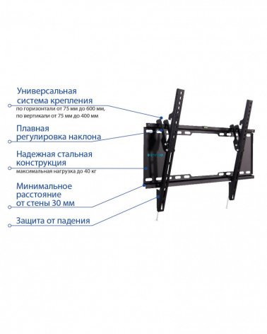 KROMAX IDEAL-102 BLACK Настенный кронштейн для LED/LCD телевизоров