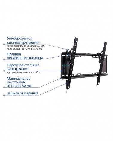 KROMAX IDEAL-102 BLACK Настенный кронштейн для LED/LCD телевизоров