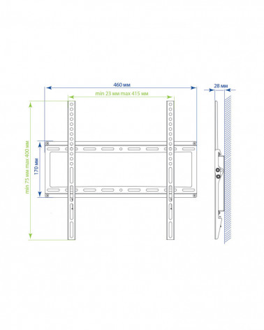 Kromax IDEAL-4 White (белый) кронштейн на стену для ТВ 22"-65"
