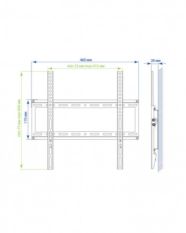 Kromax IDEAL-4 White (белый) кронштейн на стену для ТВ 22"-65"