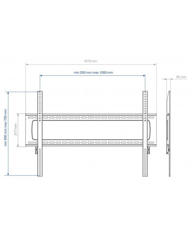 Kromax STAR PRO-111 черный кронштейн на стену для ТВ 55"-100"