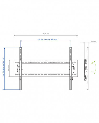 Kromax STAR PRO-112 черный кронштейн на стену для ТВ 55"-100"