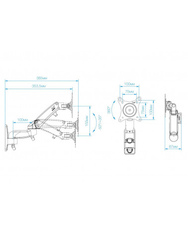 NB F150/105 Кронштейн настенный для ноутбука, 3-12 кг