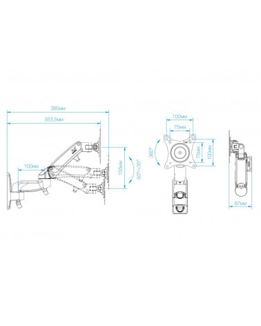 NB F150/105 Кронштейн настенный для ноутбука, 3-12 кг