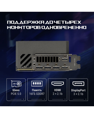 Видеокарта ASUS RTX5080 ROG ASTRAL OC 16GB GDDR7 256bit 3xDP 2xHDMI 3FAN RTL [ROG-ASTRAL-RTX5080-O16G-GAMING]