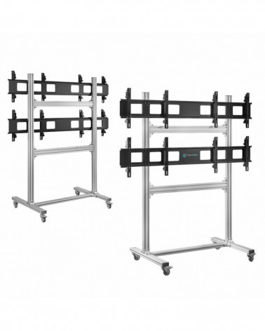 FSPRO2L22-S Напольный мобильный стенд для видеостен 2х2 Для телевизоров диагональю 4 х 40"-55"