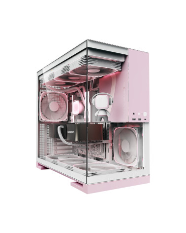 Корпус Geometric Future Model 5 White Pink with fans / mid tower, E-ATX / 5x140mm ARGB fans / 1AM5WKPK01100