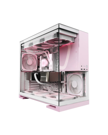 Корпус Geometric Future Model 5 White Pink with fans / mid tower, E-ATX / 5x140mm ARGB fans / 1AM5WKPK01100