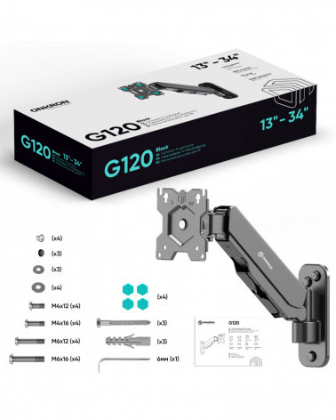 Onkron G120 кронштейн для телевизора 13 -32 дюймов настенный черный