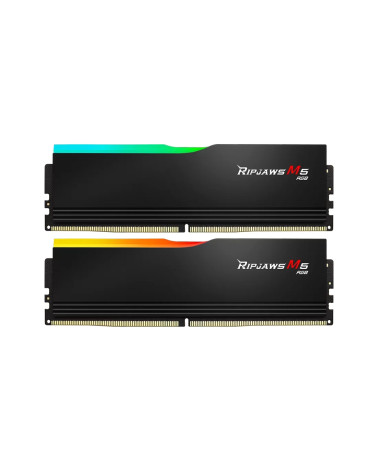 Модуль памяти DDR5 G.SKILL RIPJAWS M5 RGB 64GB (2x32GB) 6400MHz CL32 (32-39-39-102) 1.4V / F5-6400J3239G32GX2-RM5RK / Black