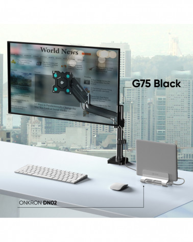 ONKRON G75 кронштейн для монитора 13"-34" настольный, чёрный
