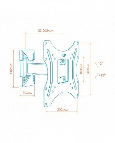 ONKRON M2S/NP24 кронштейн настенный наклонно-поворотный