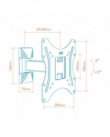 ONKRON M2S/NP24 кронштейн настенный наклонно-поворотный