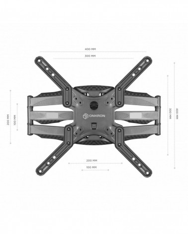 ONKRON M5 чёрный, наклонно-поворотный кронштейн для ТВ 37"-70"