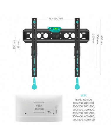 ONKRON TM5 / SN14 чёрный кронштейн на стену для ТВ 32"-65"