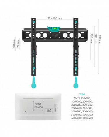 ONKRON TM5 / SN14 чёрный кронштейн на стену для ТВ 32"-65"