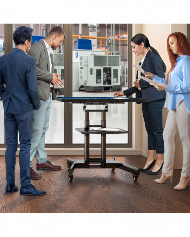 ONKRON TS1350 чёрная мобильная стойка для ТВ и сенсорных панелей 32"-70"