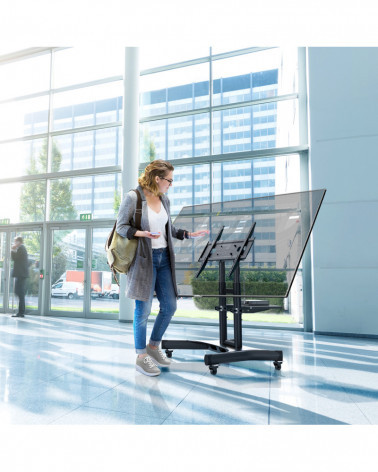 ONKRON TS1350 чёрная мобильная стойка для ТВ и сенсорных панелей 32"-70"