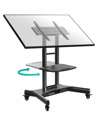 ONKRON TS1350 чёрная мобильная стойка для ТВ и сенсорных панелей 32"-70"
