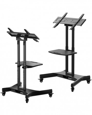 ONKRON TS1350 чёрная мобильная стойка для ТВ и сенсорных панелей 32"-70"
