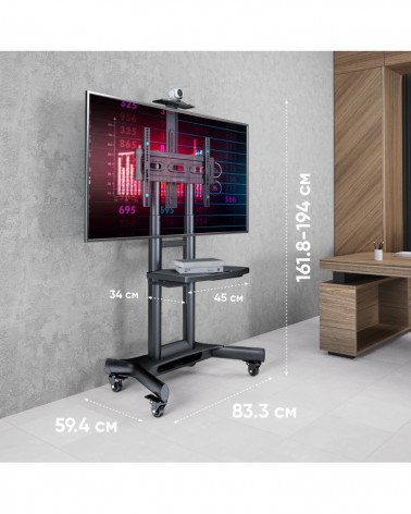ONKRON TS1551 black мобильная стойка для ТВ 40"-70"