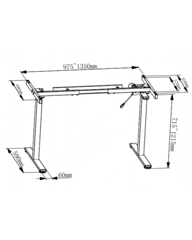 TableSage ET116GS /Цвет металлик/ Стол с электрической регулировкой высоты