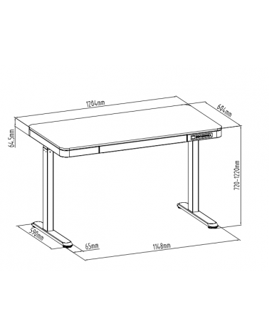 TableSage ET119W-C /Цвет белый, столешница клен/ Стол с электрической регулировкой высоты , 1204-604мм