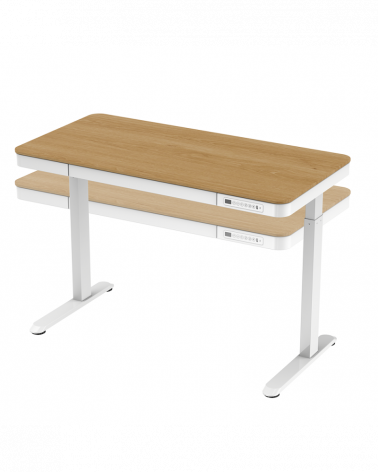 TableSage ET119W-C /Цвет белый, столешница клен/ Стол с электрической регулировкой высоты , 1204-604мм
