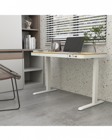 TableSage ET119W-C /Цвет белый, столешница клен/ Стол с электрической регулировкой высоты , 1204-604мм